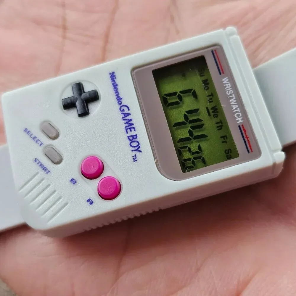 Nintendo Game Boy Wristwatch Ditial Wrist Watch White Rubber Strap Watch - Picture 1 of 13